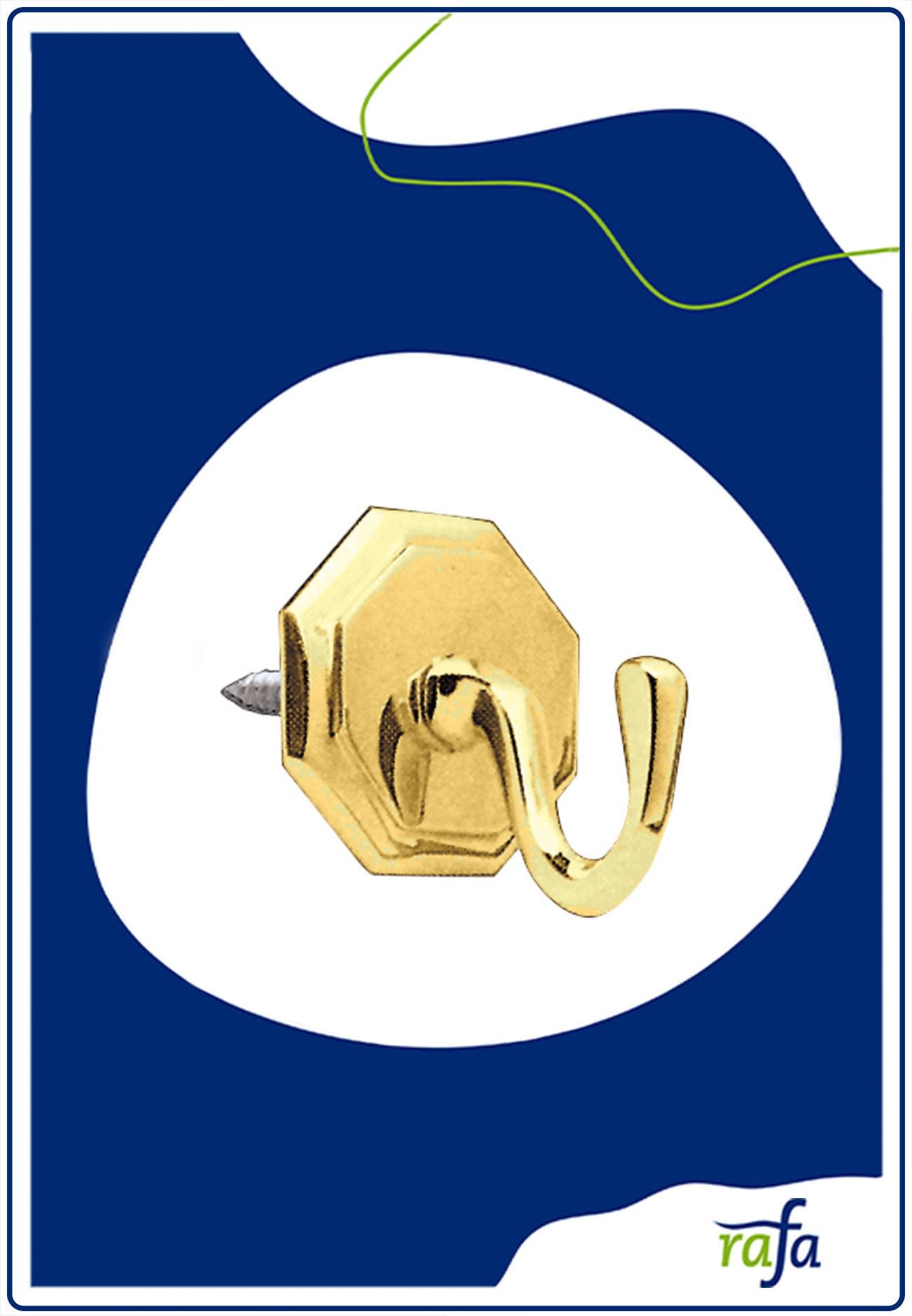 Rosettenhaken achteck messing