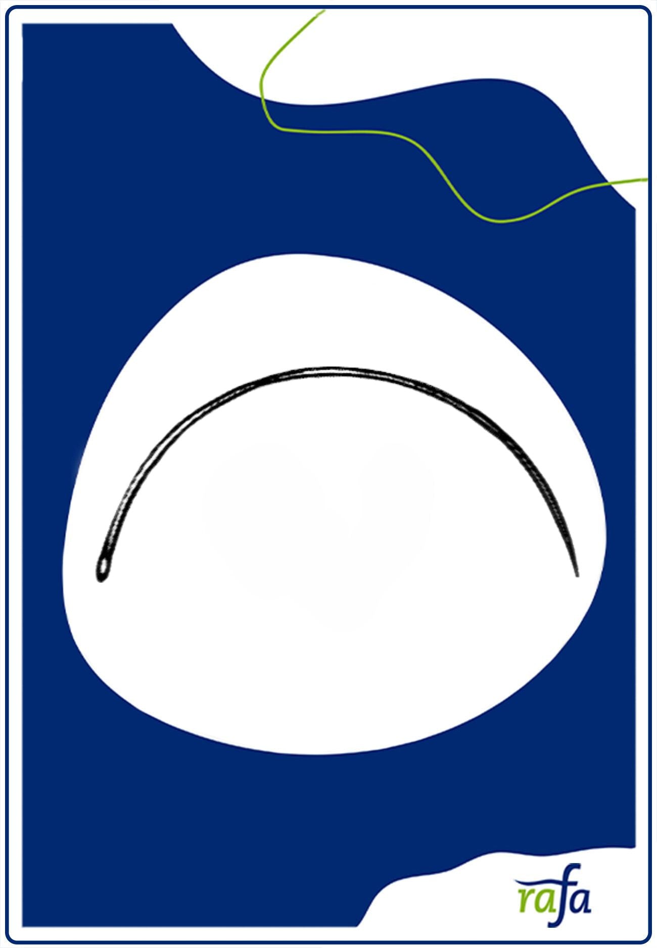 Gebogene Nähnadel 100mm Bogenlänge