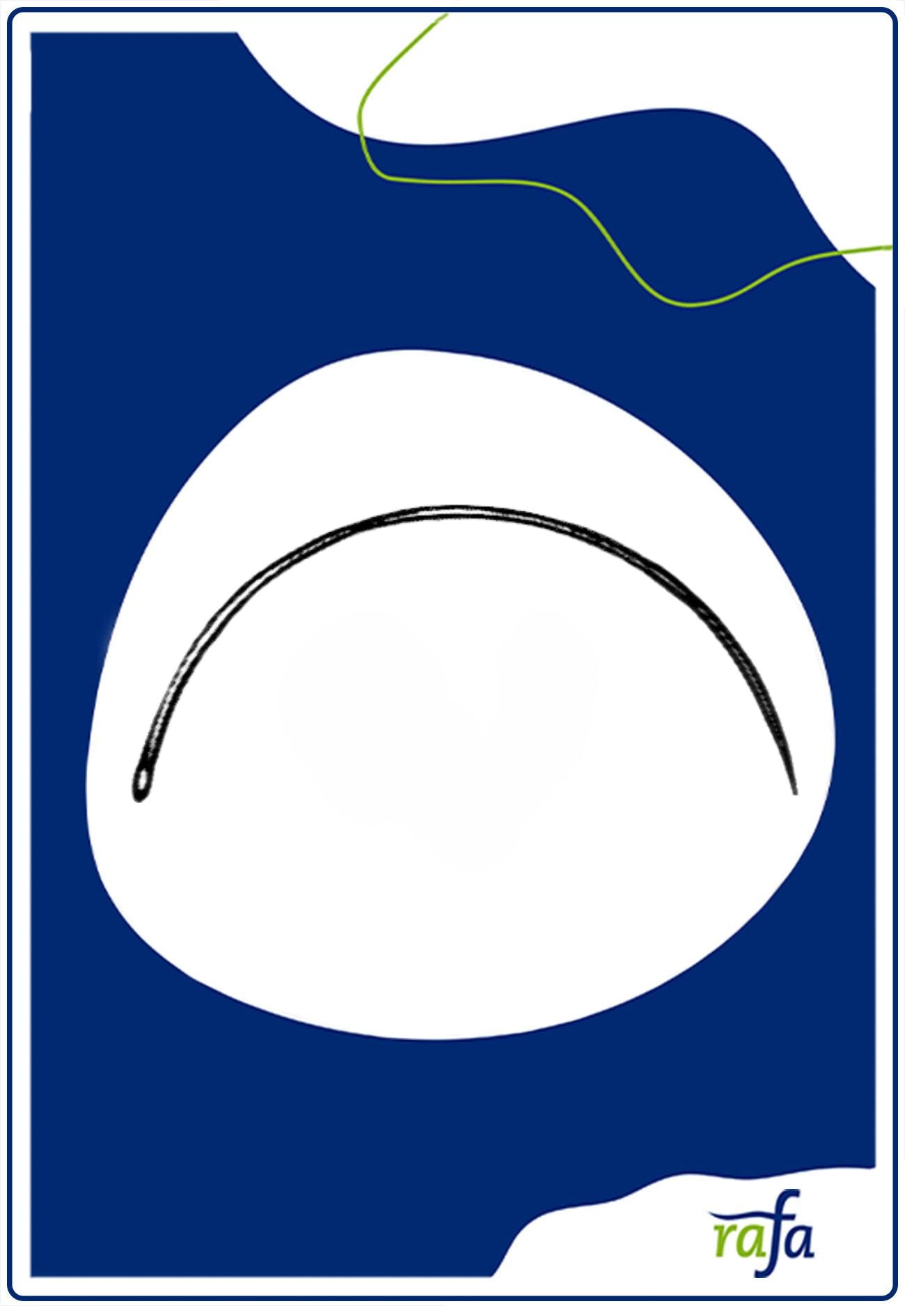 Gebogene Nähnadel 80mm Bogenlänge